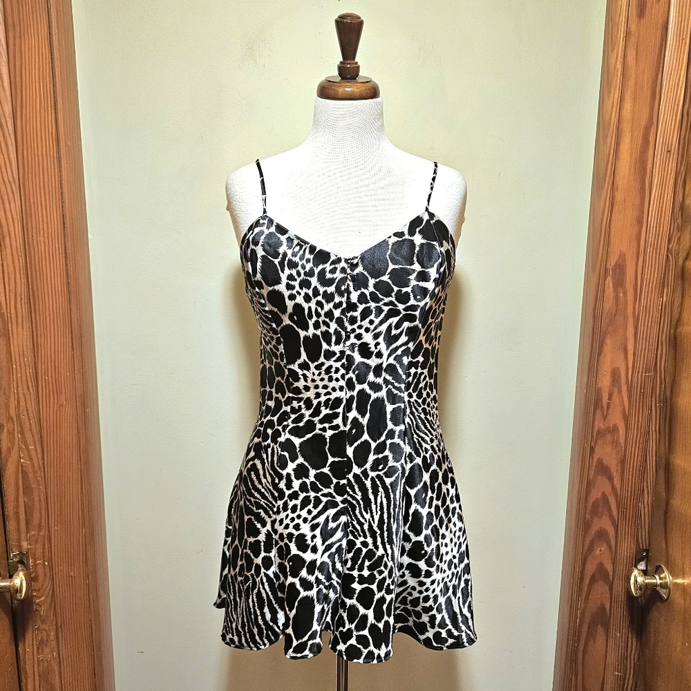 Vintage Cacique Animal Print Lingerie Romper